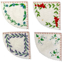 Floral Embroidery Book Corners